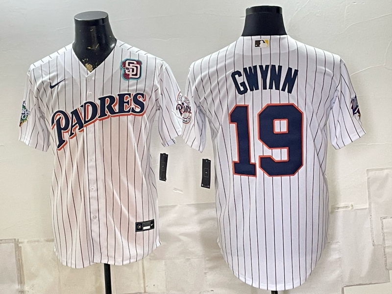 Men San Diego Padres #19 Gwynn white MLB Jersey 0903004